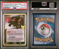 2021 POKEMON CELEBRATIONS CLASSIC COLLECTION #17 UMBREON-GOLD STAR PSA 10 - Image 2
