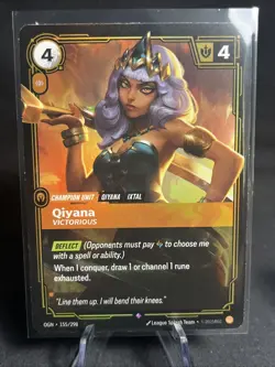 FOIL Riftbound Qiyana Card OGN 155/298 English League of Legends - Image 1