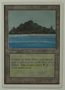 Magic the Gathering Dual Land - Tropical Island (Unlimited) Card - Image 1