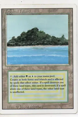 MTG (Magic : The Gathering) - Tropical Island (Dual Land)- Revised Edition -RARE - Image 1