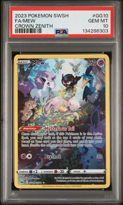 PSA 10 Mew GG10/GG70 Crown Zenith: Galarian Gallery Holo English Gem Mint - Image 1