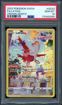 Pokemon PSA 10 Gem Mint Crown Zenith: Galarian Gallery Latias GG20/GG70 - Image 1
