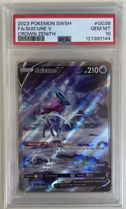 Pokemon 2023 Suicune V GG38/GG70 Crown Zenith: Galarian Gallery PSA 10 Gem Mint - Image 1