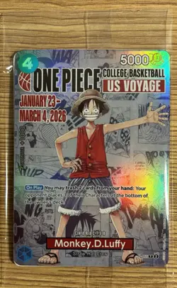 One Piece Monkey D. Luffy US College Basketball Promo Card RUTGERS 1/23 - Image 1