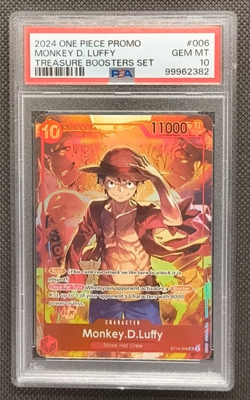 2024 Monkey D. Luffy Treasure Booster Set One Piece Promotion Card - PSA 10 - Image 1