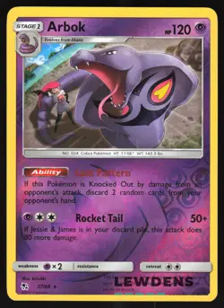 Arbok - 27/68 - Reverse Holo Rare - Hidden Fates - Pokemon Card - Image 1