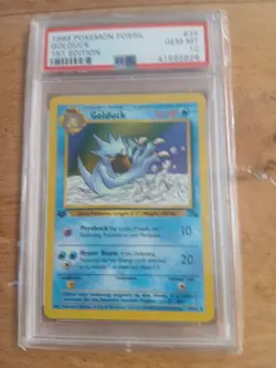 Pokemon Card 1st Edition Fossil #35 Golduck PSA 10 GEM MINT WOTC 1999 Vintage - Image 2