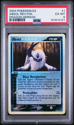 Absol Reverse Foil 01/97 2004 Pokemon Card EX Dragon PSA 6 EX MINT - Image 2