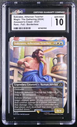 CGC GEM 10 Sokrates, Athenian Teacher Assassin's Creed #0121 Foil Borderless MTG - Image 1