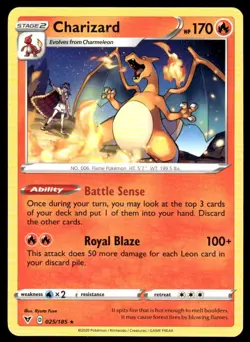 Pokemon TCG SWSH04: Vivid Voltage #025/185 Charizard Non-Holo Rare NM - Image 1