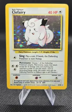 Clefairy 5/102 Pokemon Base Set Unlimited - NM- - Image 1