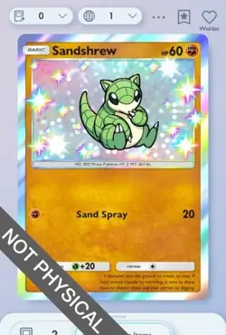 Pokemon TCG POCKET - Sandshrew Shiny 1⭐, Crimson Blaze, English - Image 1