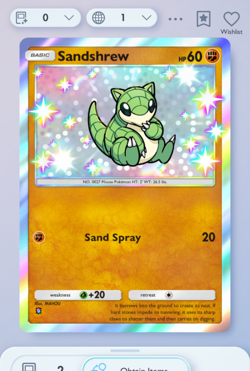 Pokemon TCG POCKET - Sandshrew Shiny 1⭐, Crimson Blaze, English - Image 3