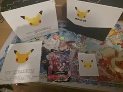 Empty Pokemon Celebrations 25th Anniversary ETB Box - Accessories Dice + Coins - Image 1