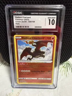 Pokemon Radiant Charizard Radiant Rare Holo 020/159 Crown Zenith CGC 10 - Image 1