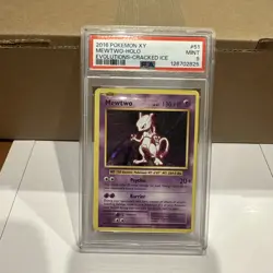 2016 Pokemon Evolutions Mewtwo Holo Cracked Ice #51 PSA 9 MINT - Image 1