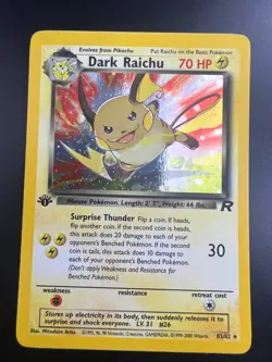 Dark Raichu - 83/82 - Pokemon Team Rocket 1st Edition Holo Rare Card WOTC NM - Image 1