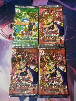 YUGIOH ORIGINAL Vintage Booster Pack Lot Magic Ruler Pharaohs Servant Konami X4 - Image 1