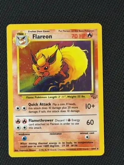 Pokemon TCG Flareon Jungle 3/64 Holo Unlimited Holo Rare Pokemon Card - Image 1