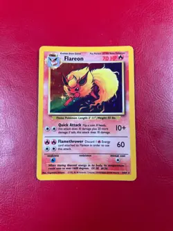 Pokemon TCG Flareon Jungle 3/64 Holo Unlimited Holo Rare Pokemon Card - Image 1
