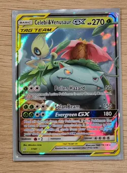 Celebi & Venusaur GX - 1/181 - Tag Team - Team Up - Pokemon Card - NM/M - Image 1