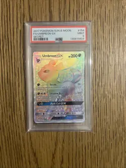 2017 Pokemon Sun Moon Umbreon GX Full Art Secret Rare #154/149 PSA 9 - Image 1