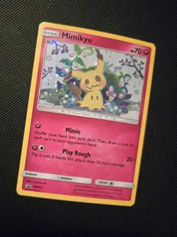 Pokemon TCG - Mimikyu SM163 Black Star Promo Holo RARE Card w/ Swirl - NM - Image 3