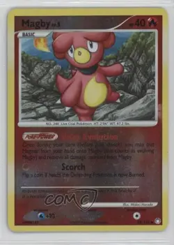 Magby Reverse Foil Pokemon Diamond & Pearl Mysterious Treasures #88 2007 - Image 1