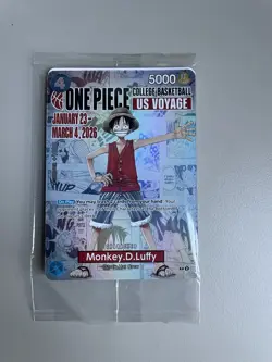 Bandai Namco One Piece Card Game Monkey.D.Luffy US Voyage Promo P055 College - Image 1