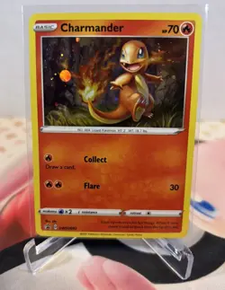 Charmander SWSH092 SWSH: Sword & Shield Promo Card Cosmo Holo NM - Image 1