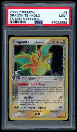 Pokemon Card EX Delta Species Dragonite Holo Rare 3/113 PSA 9 Mint - Image 1