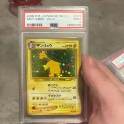 Ampharos #181 Pokemon 2000 Japanese Neo 3 Holo Card PSA 9 - Image 1