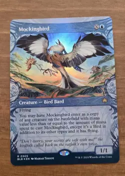 Mockingbird (Showcase) Bloomburrow Foil Extended Art MTG #305 Unplayed - Image 1