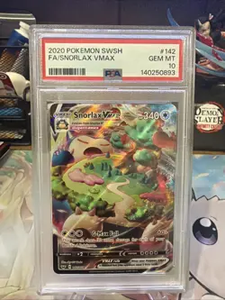 Snorlax VMAX #142/202 PSA 10 Pokemon Sword & Shield 2020 + Snorlax V PSA 9 - Image 2