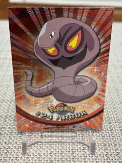 1999 Topps Pokemon Series 1 #24 Arbok (Sunrays Foil) TV Animation Black Logo NM - Image 1