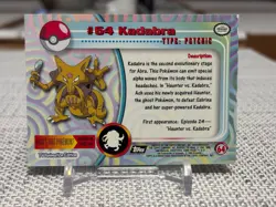 1999 Topps Pokemon Series 1 #64 Kadabra (Sunrays Foil) TV Animation Black LP - Image 2
