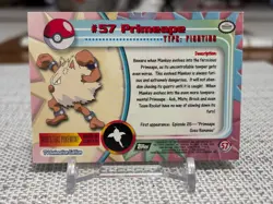 1999 Topps Pokemon Series 1 #57 Primeape (Sunrays Foil) TV Animation Black NM - Image 2