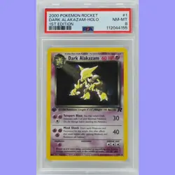 Pokemon 1st Edition Dark Alakazam Holo 1/82 Team Rocket PSA 8 NM/Mint - Image 1