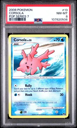 2008 POKEMON POP SER 7 #13 CORSOLA PSA 8 - Image 1
