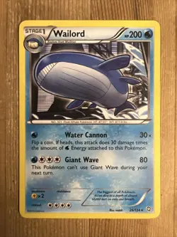 Pokemon TCG Wailord Dragons Exalted 26/124 Holo Holo Rare LP - Image 1