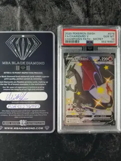 (2) 2020 Pokemon Charizard VMax Champion Path #074 PSA 10 MBA Gold Diamond P424 - Image 3