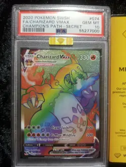 (2) 2020 Pokemon Charizard VMax Champion Path #074 PSA 10 MBA Gold Diamond P424 - Image 4