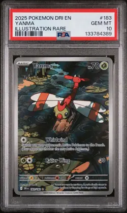 2025 POKEMON DRI EN-DESTINED RIVALS ILLUSTRATION RARE #183 YANMA PSA 10 - Image 1