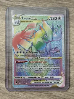 Lugia VSTAR 202/195 Rainbow Secret Rare Silver Tempest Pokemon NM/M - Image 1