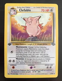 1999 Pokemon Game 1st Edition Jungle Set - Clefable #17 - SHIPS TODAY! 🔥🔥 - Image 1