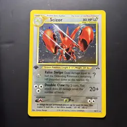 [LP] Pokemon Scizor 1st Edition Neo Discovery 10/75 Holo Rare - Image 1