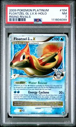 2009 POKEMON PLATINUM RISING RIVALS FLOATZEL GL LV.X #104 PSA 7 NM #111604099 - Image 1