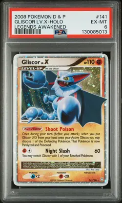 2008 POKEMON DP LEGENDS GLISCOR LV X #141 HOLO PSA 6 EX #130085013 - Image 1