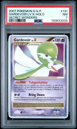 2007 POKEMON DIAMOND & PEARL SECRET WONDERS #131 GARDEVOIR LV.X-HOLO PSA 7 - Image 1