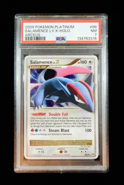 2009 Pokemon Platinum Salamence LV.X Holo Arceus 98/99 PSA 7 TCG - Image 1
